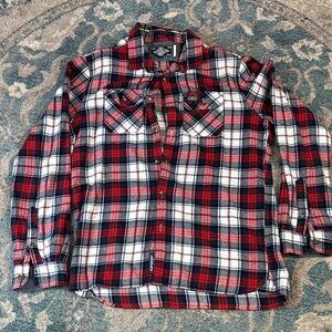 Superdry Red and White Plaid Casual Button Down Shirt